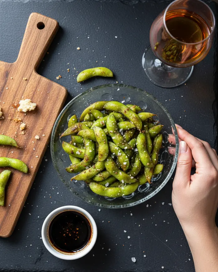 Air Fryer Edamame with Sea Salt Recipe 4 final plated dish