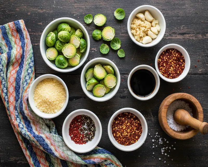 Air Fryer Garlic Parmesan Brussels Sprouts Recipe 2 ingredients