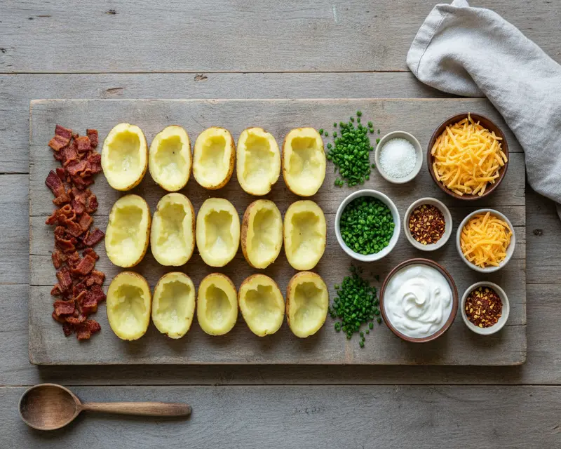 Crispy Air Fryer Loaded Potato Skins Recipe 2 ingredients