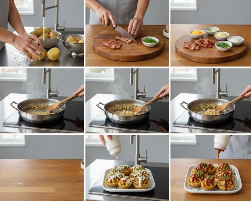 Crispy Air Fryer Loaded Potato Skins Recipe 3 cooking process