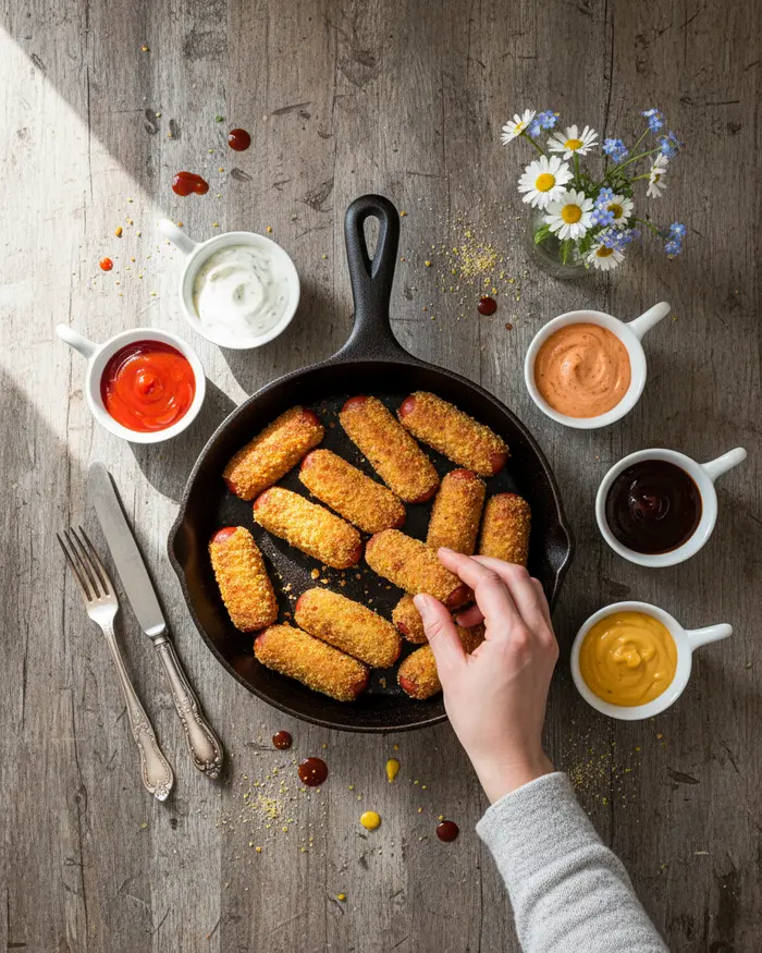 Air Fryer Mini Corn Dogs Recipe 4 final plated dish