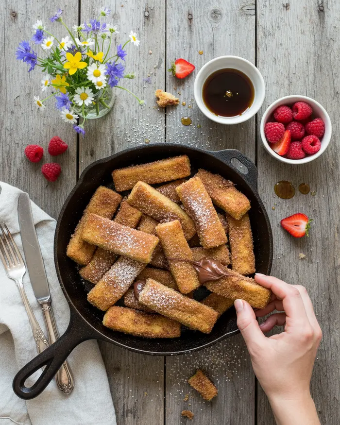 Air Fryer Nutella-Stuffed French Toast Bites 4 final plated dish