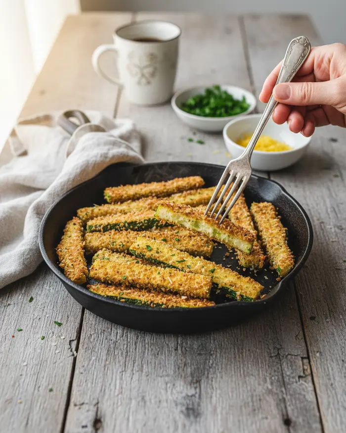 Crispy Air Fryer Parmesan Zucchini Fries Recipe 4 final plated dish