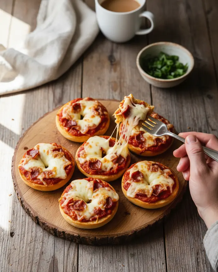 Air Fryer Pizza Bagel Bites Recipe 4 final plated dish