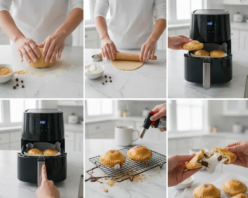 Air Fryer S'mores Hand Pies Recipe 3 cooking process