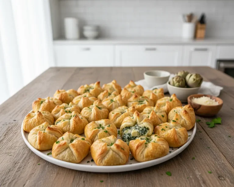 Beautiful plated Air Fryer Spinach Artichoke Dip Bites