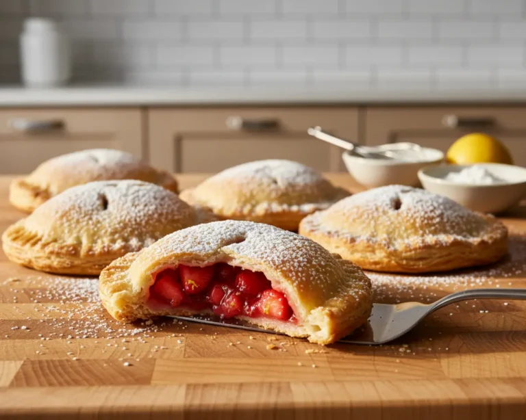 Beautiful plated Air Fryer Strawberry Hand Pies