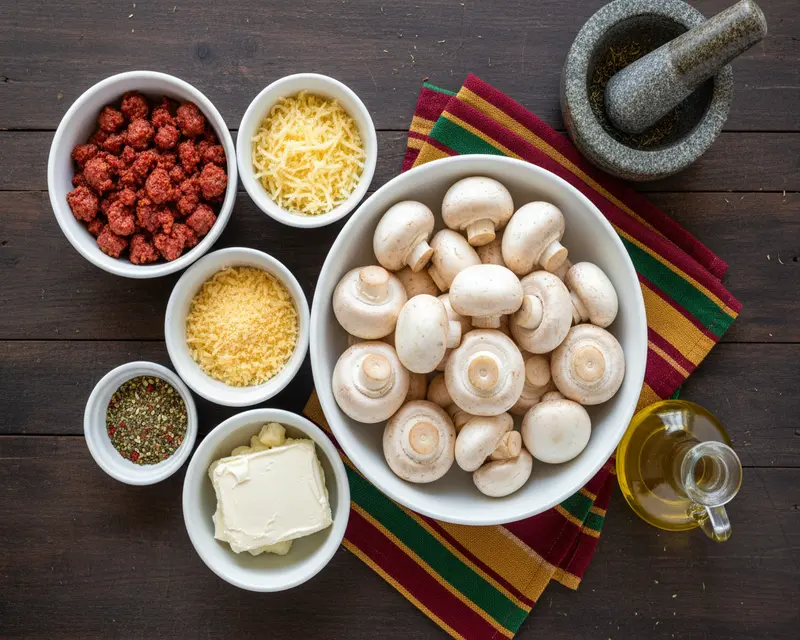Air Fryer Stuffed Mushrooms Recipe 2 ingredients