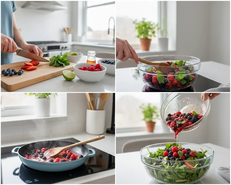 Anti-Inflammatory Summer Berry Cooling Salad 3 cooking process