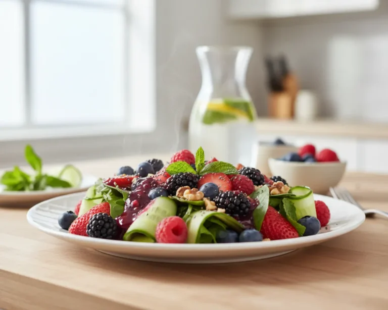 Beautiful plated Anti-Inflammatory Summer Berry Cooling Salad