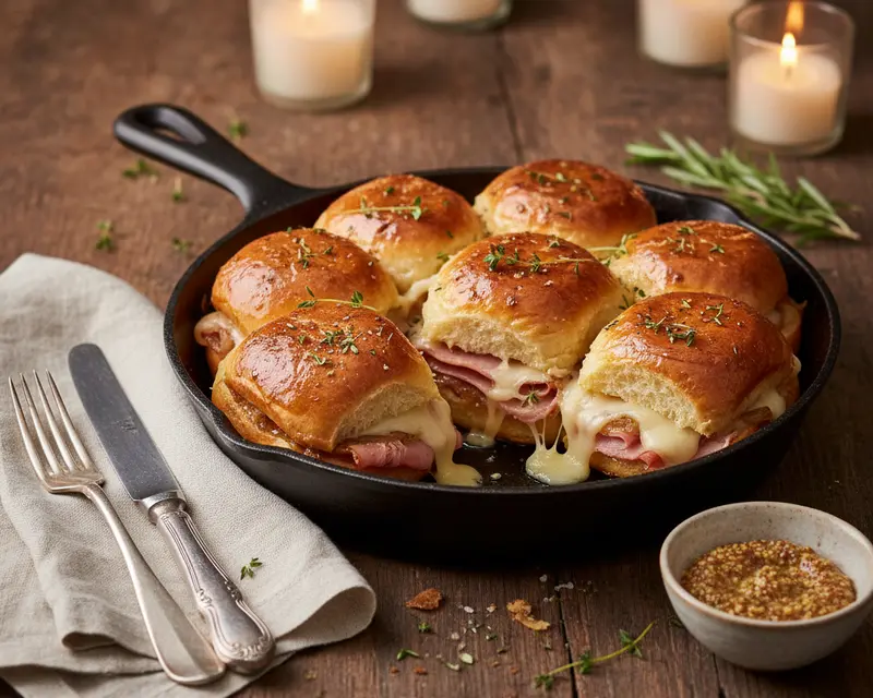 Baked Ham and Swiss Sliders Brunch Tray 5 final plated dish