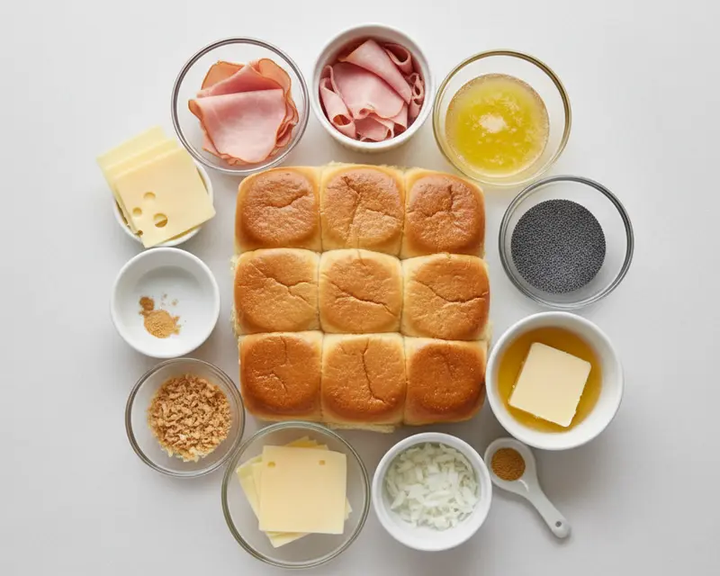 Baked Ham and Swiss Sliders Brunch Tray 3 ingredients