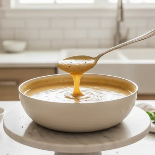Beautiful plated Bean Cooking Liquid Soup Thickener
