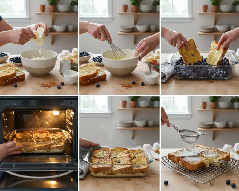 Blueberry Cream Cheese French Toast 3 cooking process