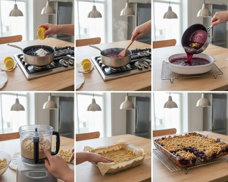 Easy Blueberry Crumble Bars with Buttery Oat Topping 3 cooking process
