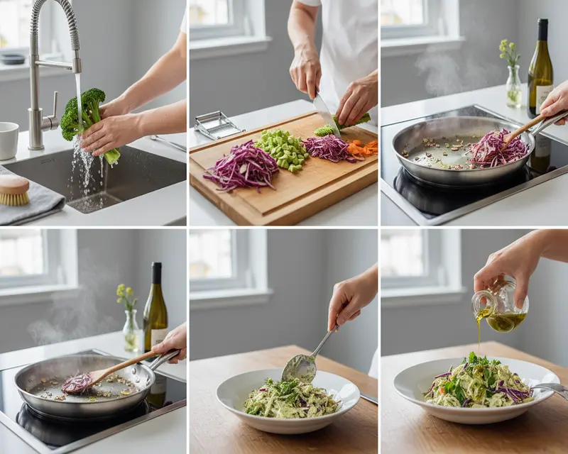 Broccoli Stem Summer Coleslaw 3 cooking process
