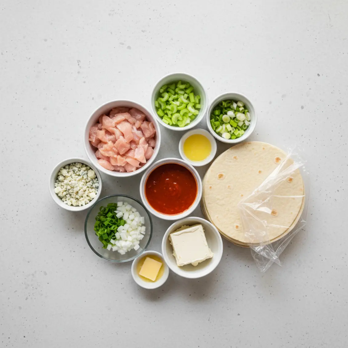 Buffalo Chicken Pinwheels ingredients