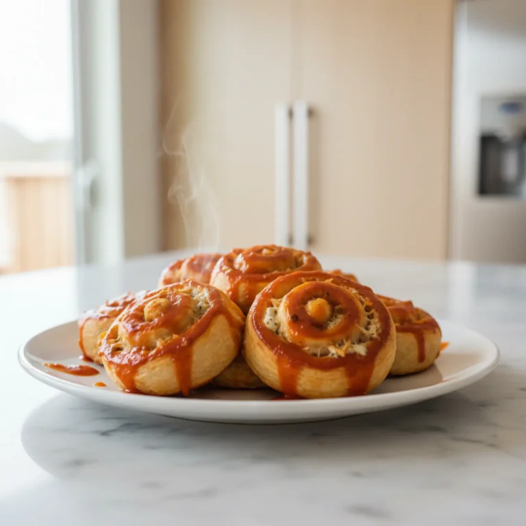Beautiful plated Buffalo Chicken Pinwheels