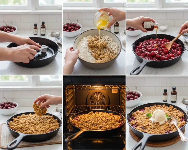Easy Cherry Crisp Recipe with Oat Topping 3 cooking process