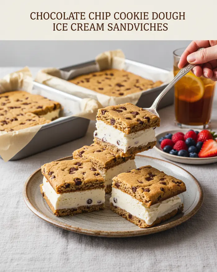 Chocolate Chip Cookie Dough Ice Cream Sandwiches 4 final plated dish