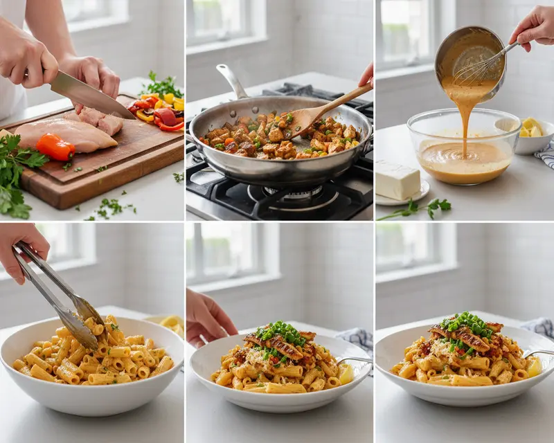Creamy Cajun Chicken Pasta Recipe 3 cooking process