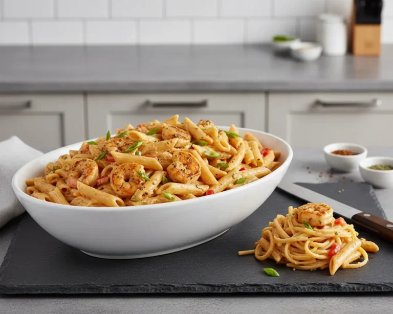 Beautiful plated Creamy Cajun Chicken Pasta