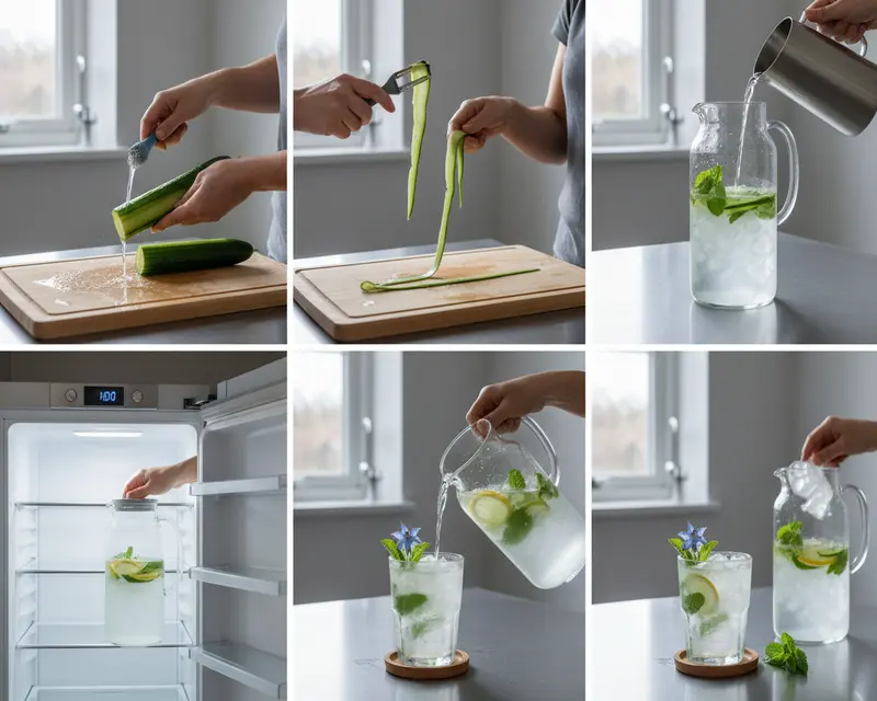 Cucumber Peel Infused Water and Pickles Recipe 3 cooking process