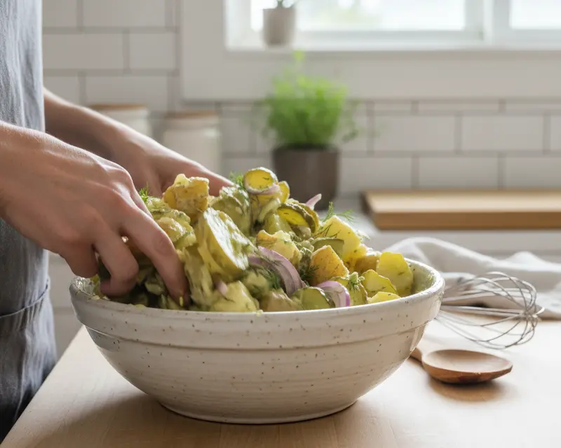 Dill Pickle Potato Salad 3 cooking process