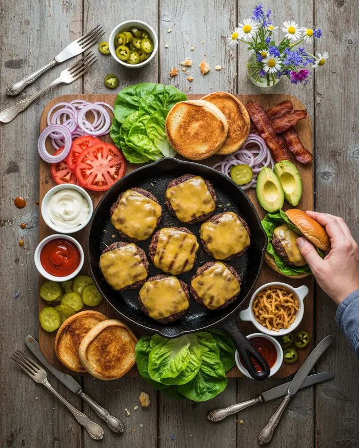 Father's Day BBQ Burger Board Recipe 4 final plated dish