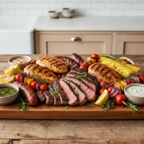 Beautiful plated Father's Day Grilling Board