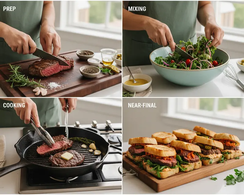 Father's Day Steak Sandwich Board Recipe 3 cooking process