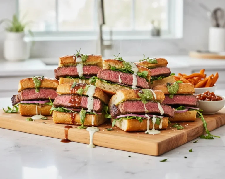 Beautiful plated Father's Day Steak Sandwich Board