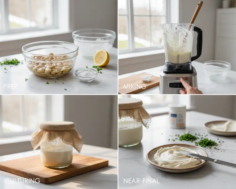 Fermented Cashew Probiotic Cream Cheese 3 cooking process