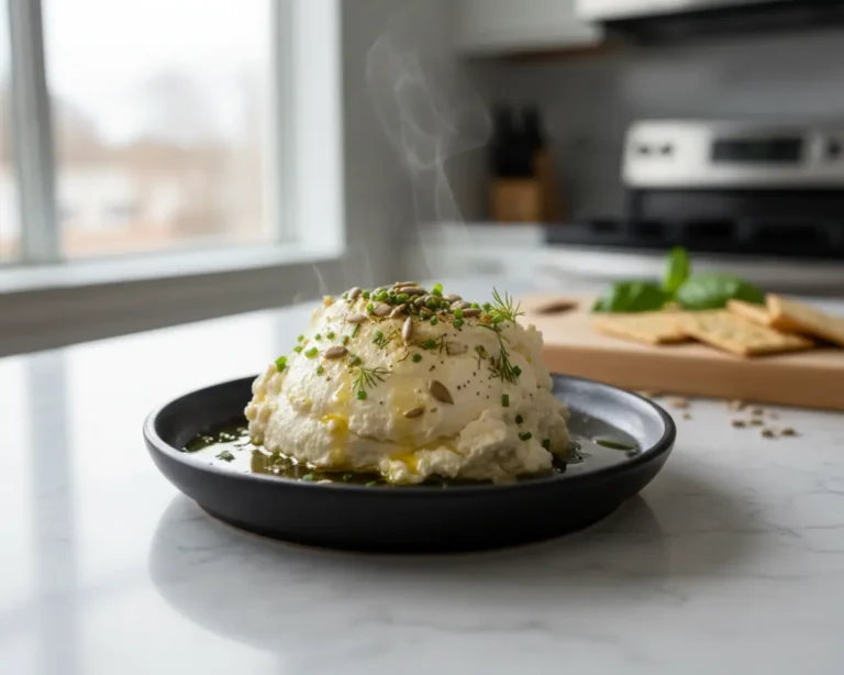 Beautiful plated Fermented Cashew Probiotic Cream Cheese