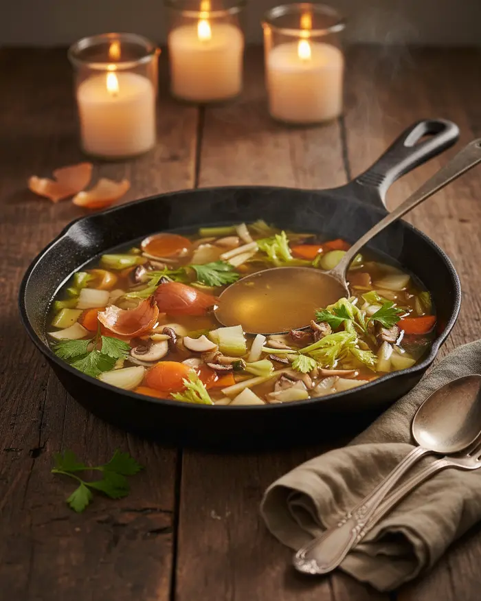 Zero-Waste Veggie Broth from Kitchen Scraps 4 final plated dish