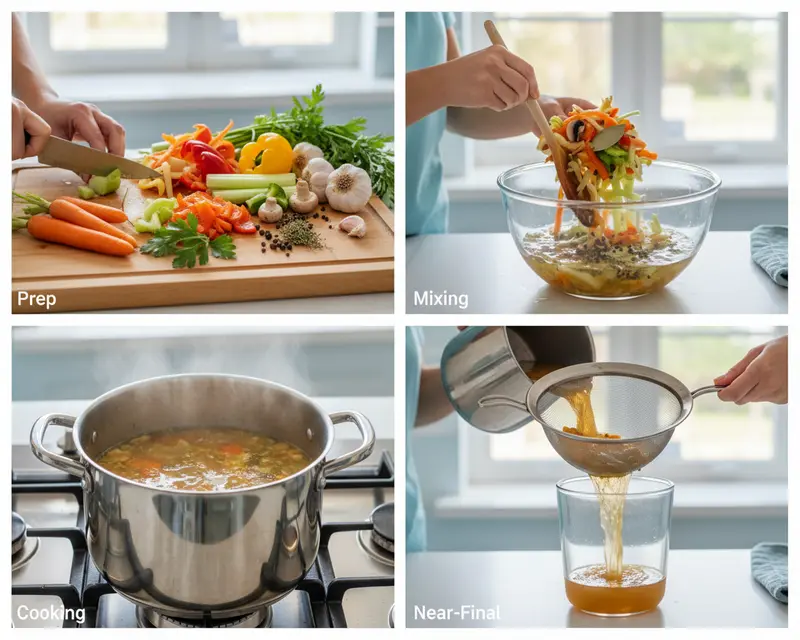 Zero-Waste Veggie Broth from Kitchen Scraps 3 cooking process