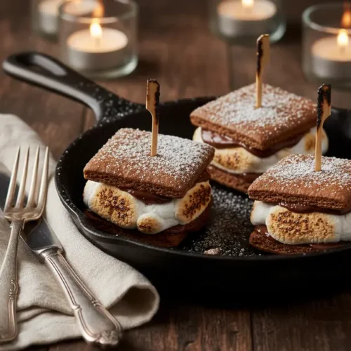 Frozen S'mores Sandwiches 2 Final plated dish of Frozen S'mores Sandwiches
