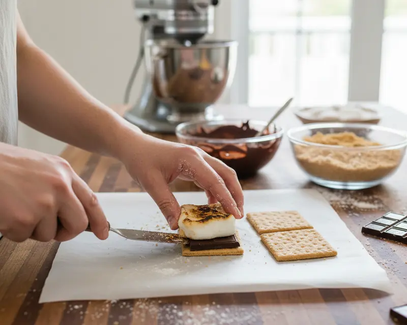 Frozen S'mores Sandwiches 4 cooking process