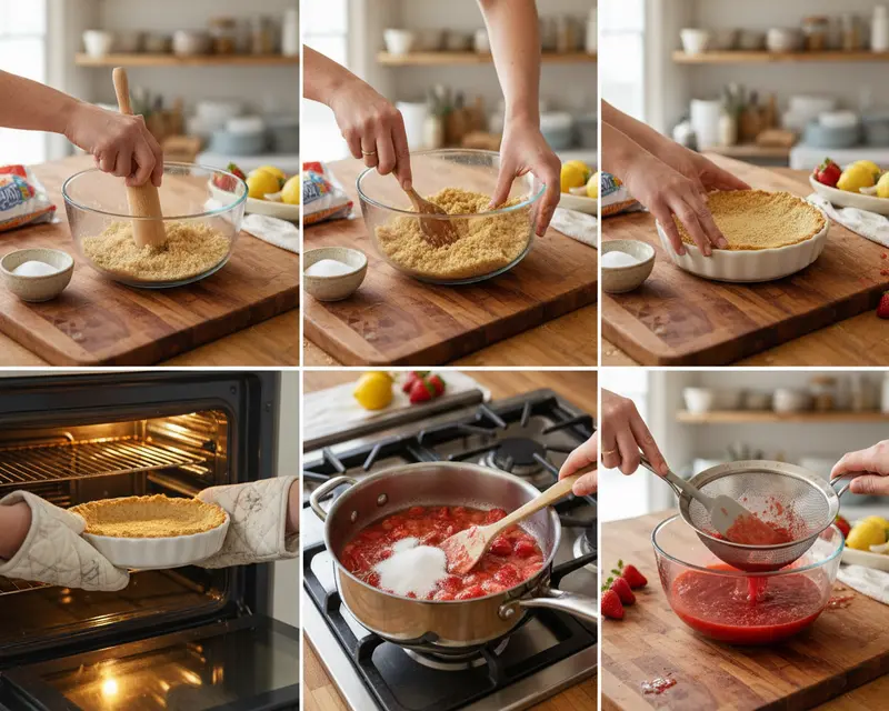 Easy Frozen Strawberry Lemonade Pie Recipe 3 cooking process