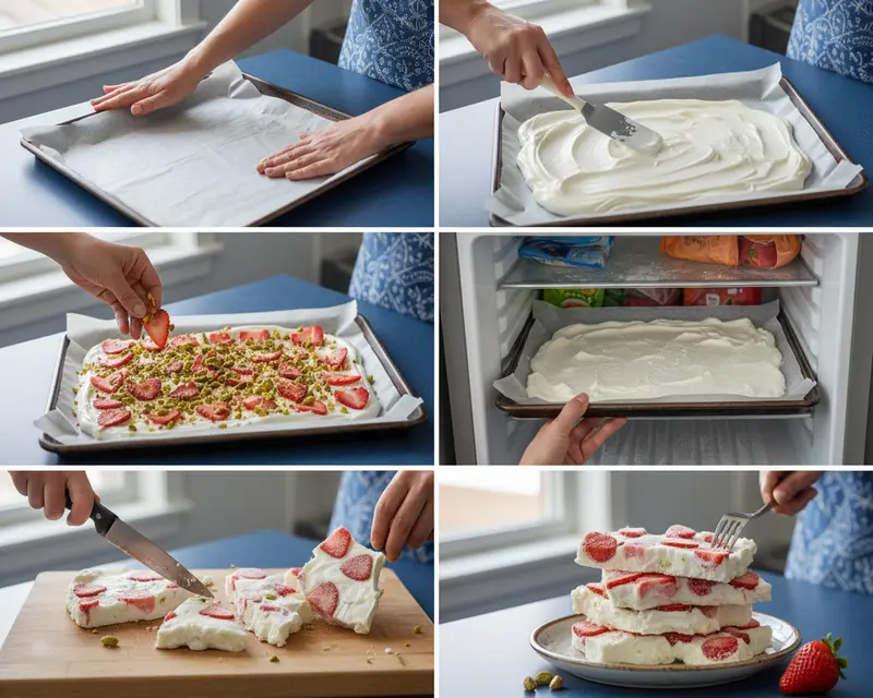 Frozen Yogurt Bark with Berries Recipe 3 cooking process
