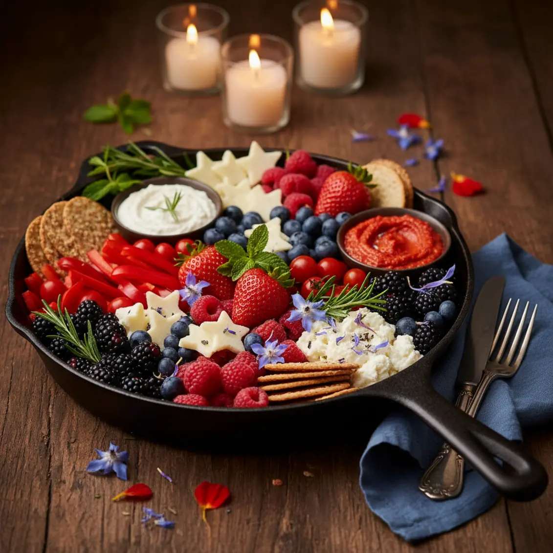 Functional 4th of July Wellness Grazing Board 4 Functional 4th of July Wellness Grazing Board final plated dish