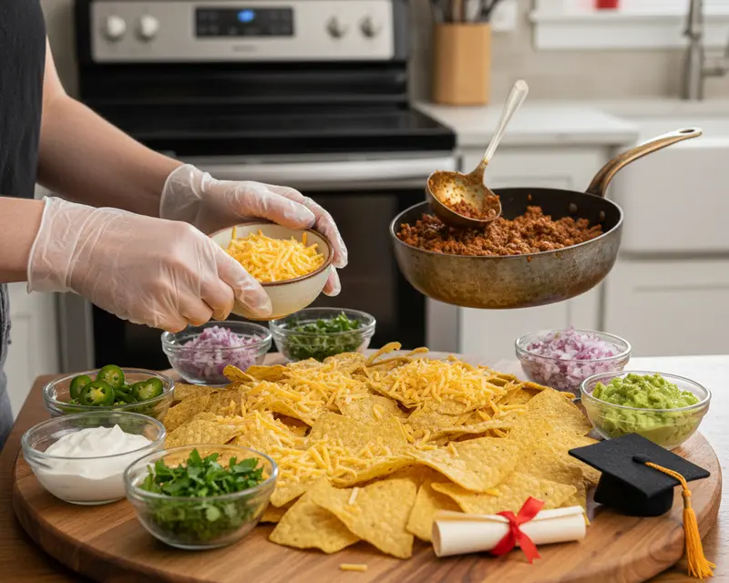 Graduation Nacho Bar Board 3 cooking process
