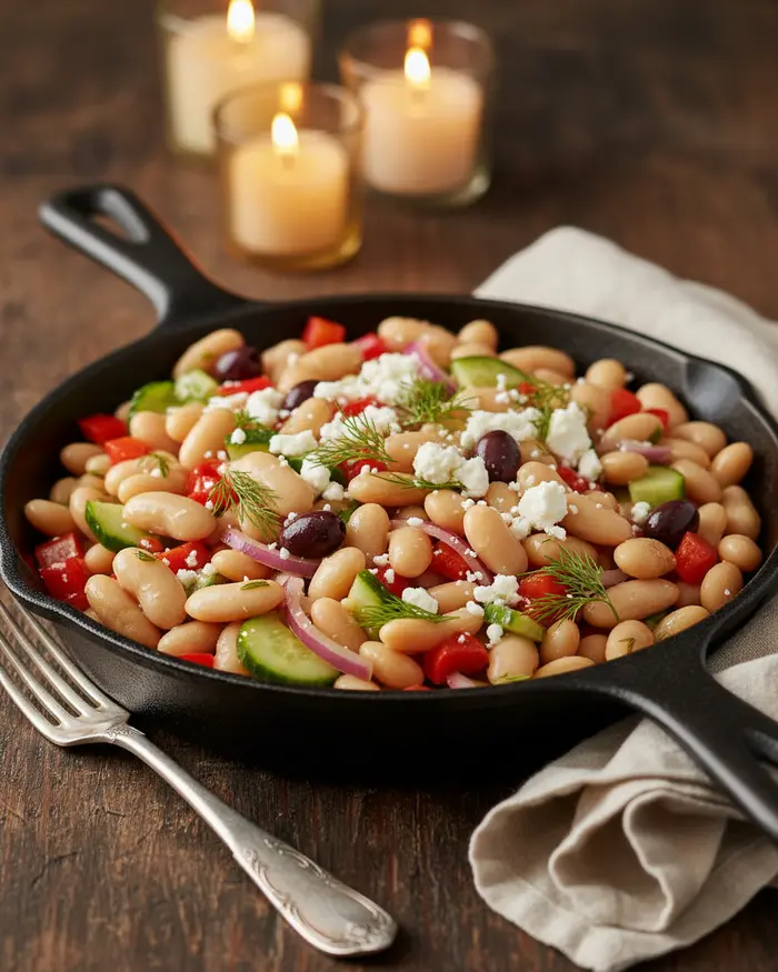 Greek Dence Bean Salad Recipe 4 final plated dish