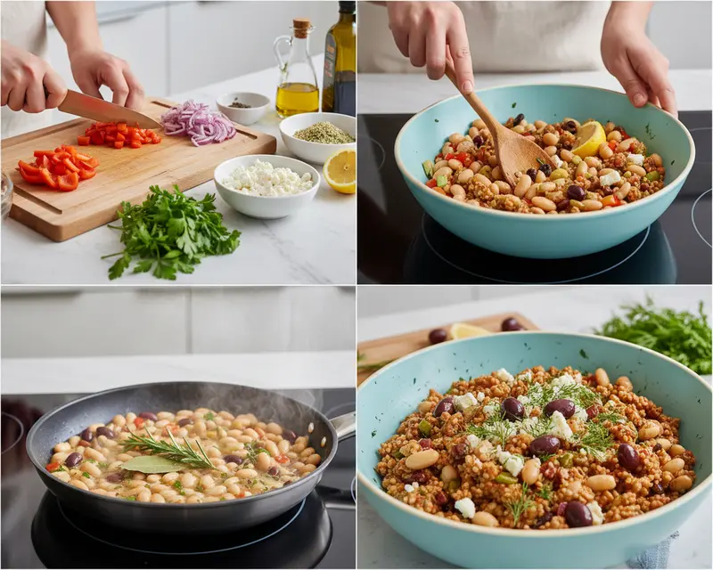 Greek Dence Bean Salad Recipe 3 cooking process