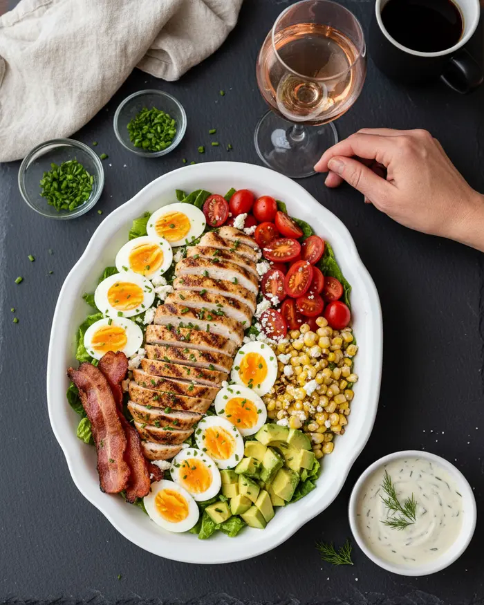 Grilled Chicken Cobb Salad Recipe 4 final plated dish