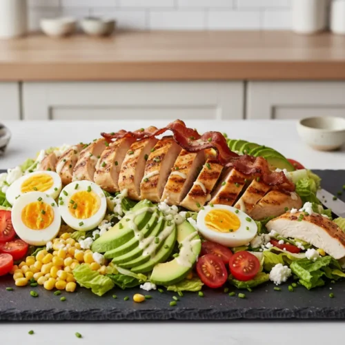 Beautiful plated Grilled Chicken Cobb Salad