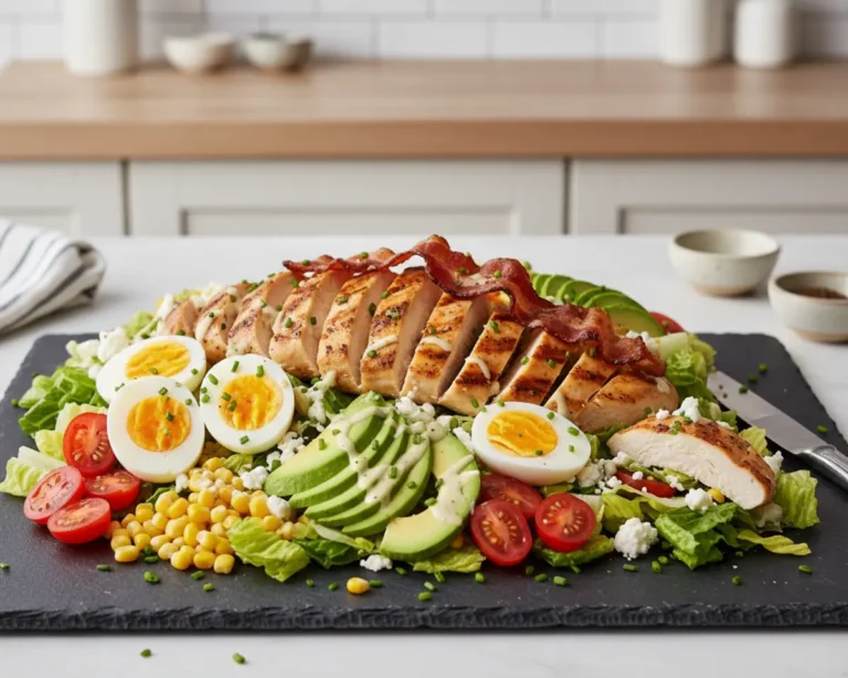Beautiful plated Grilled Chicken Cobb Salad