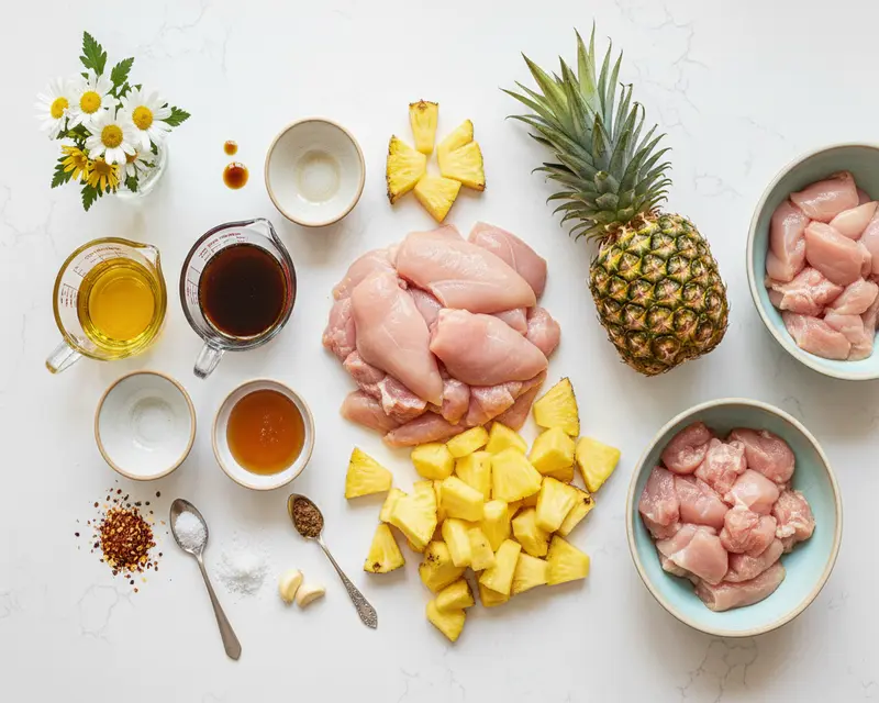 Grilled Pineapple Chicken Skewers Recipe 2 ingredients