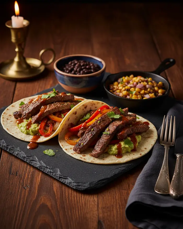 Grilled Steak Fajita Tacos Recipe 4 final plated dish