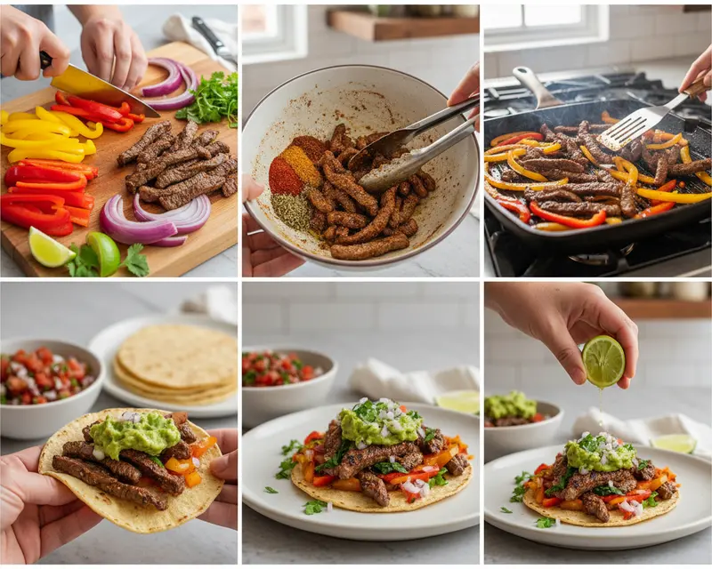 Grilled Steak Fajita Tacos Recipe 3 cooking process